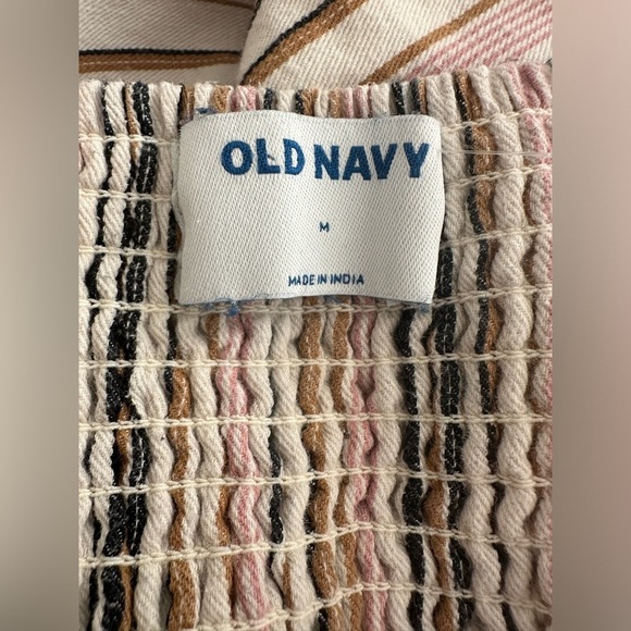 Old Navy striped camisole, blouse, shirt, baby doll style, 100% cotton SZ M - Picture 5 of 6